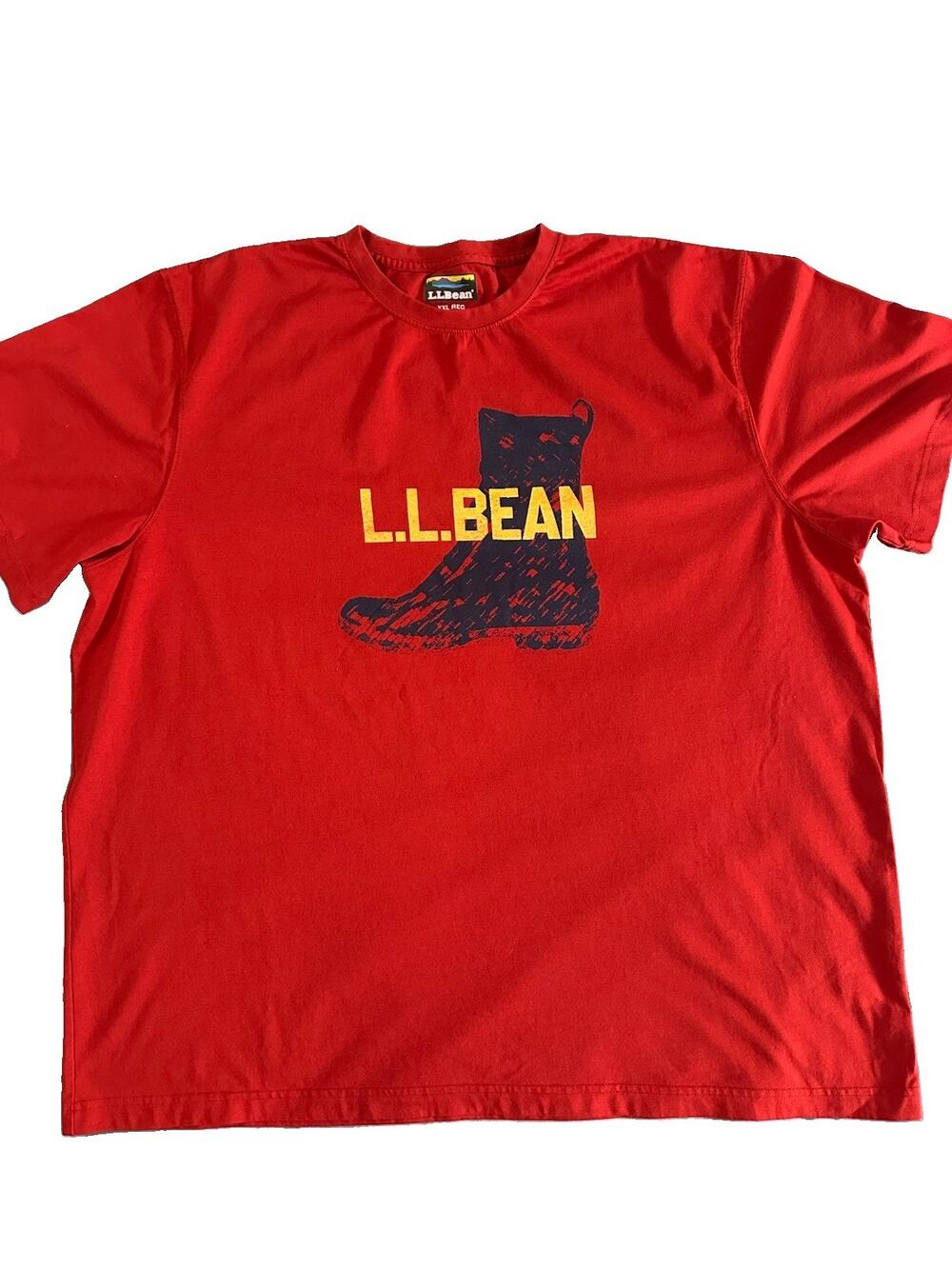 L.L. Bean Graphic Tee Shirt Mens XXL Red Duck Boot Heritage Logo Short Sleeve